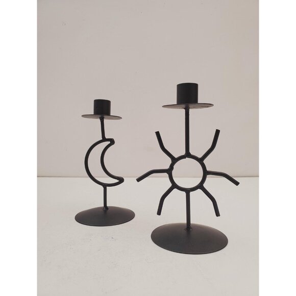 Celestial candlestick Metal star and moon candle holder Vintage altar decor Gift - Picture 4 of 10